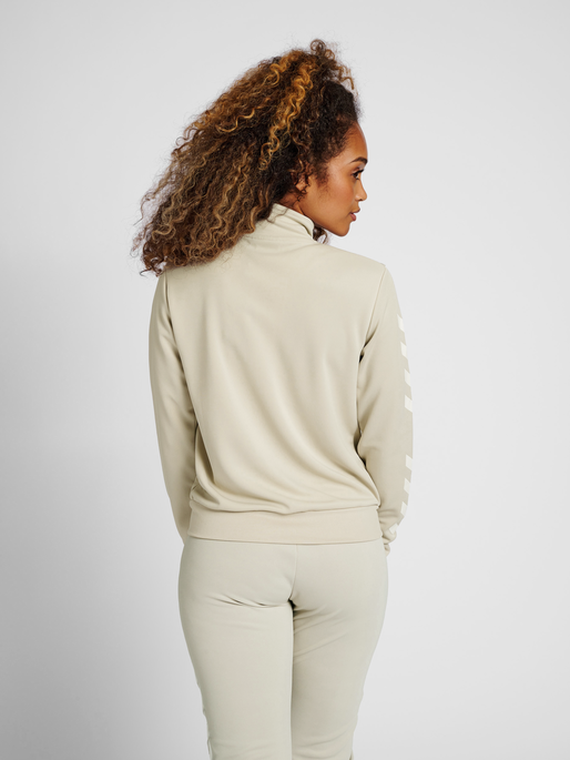 hmlLEGACY POLY WOMAN ZIP JACKET, PUMICE STONE, model