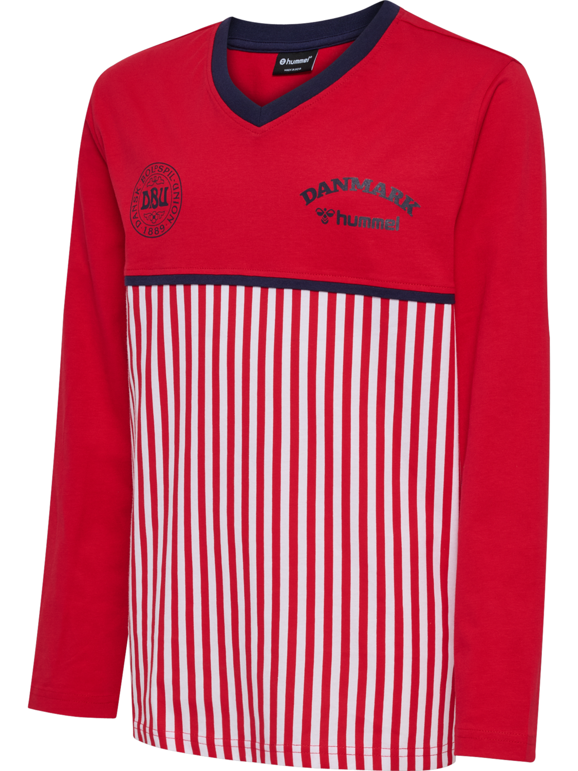 DBU 26 FAN 86 BLOCK COTTON LS KIDS, TANGO RED/WHITE, packshot