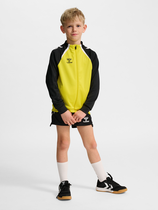 hmlLEAD 2.0 TRACK ZIP JACKET KIDS, BLAZING YELLOW/BLACK, model