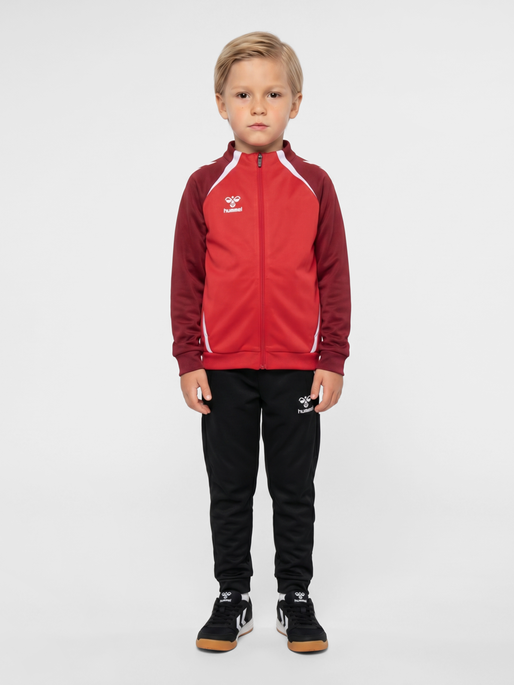 hmlLEAD 2.0 TRACK ZIP JACKET KIDS, TRUE RED/MAROON, model