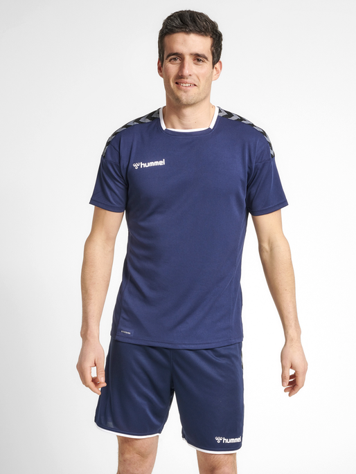 hmlAUTHENTIC POLY JERSEY S/S, MARINE, model