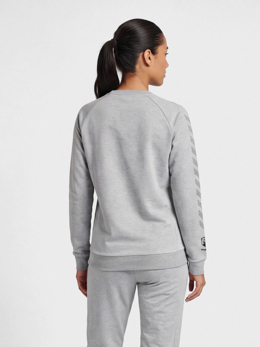 hmlMOVE GRID COTTON SWEATSHIRT WOMA, GREY MELANGE, model