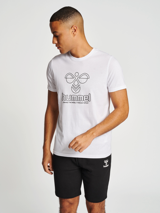 hmlICONS GRAPHIC T-SHIRT, WHITE, model