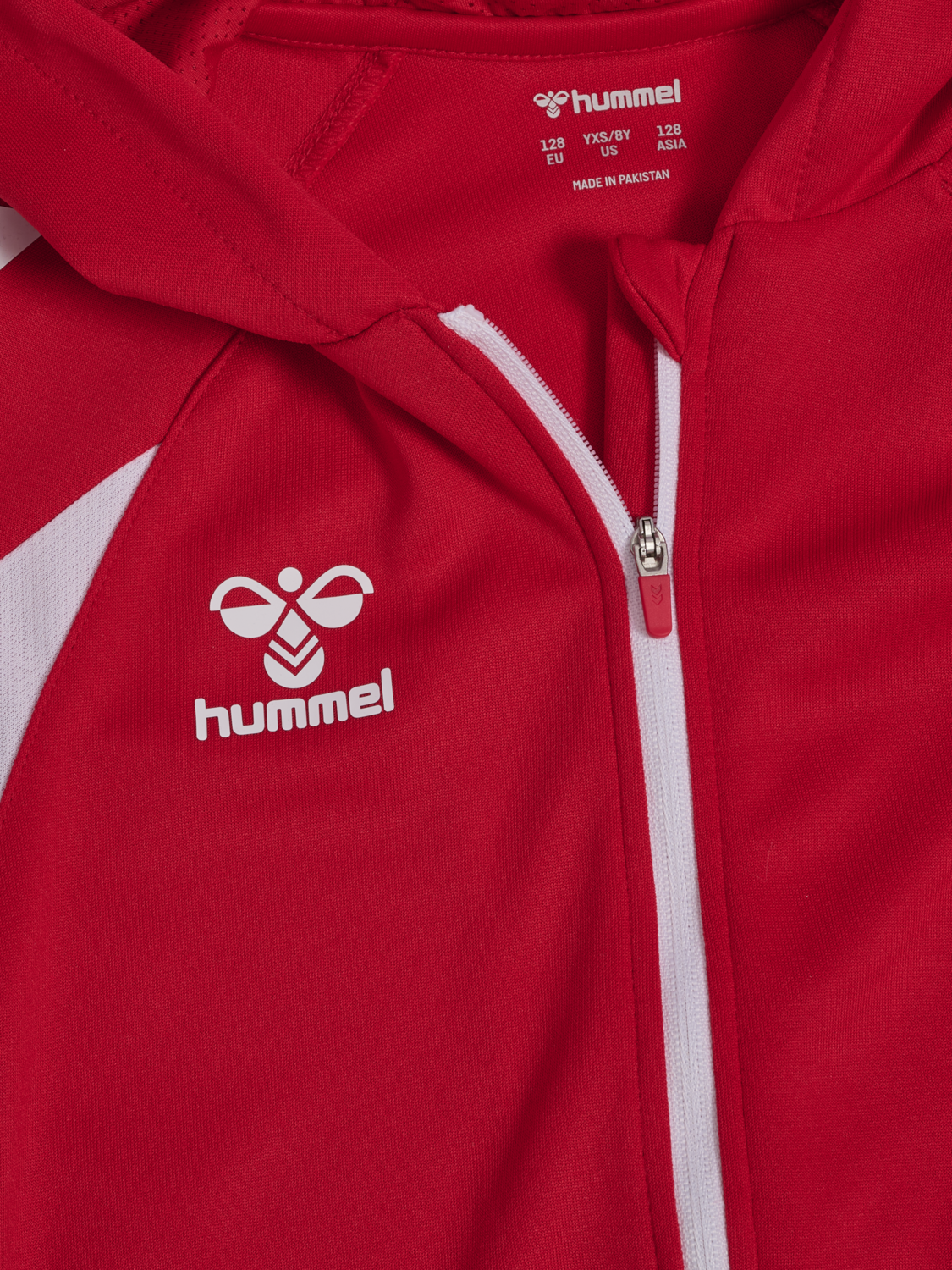 hmlCORE 2.0 ZIP HOODIE KIDS, TRUE RED/WHITE, packshot
