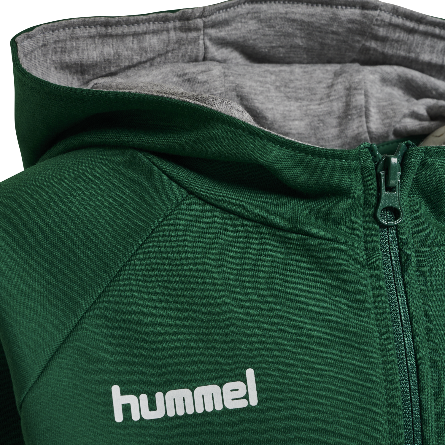 HMLGO KIDS COTTON ZIP HOODIE, EVERGREEN, packshot