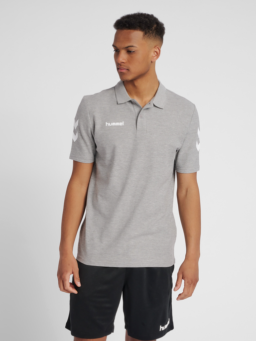 HMLGO COTTON POLO, GREY MELANGE, model