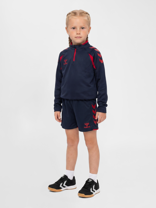 hmlCORE 2.0 SHORTS KIDS, MARINE/TRUE RED, model