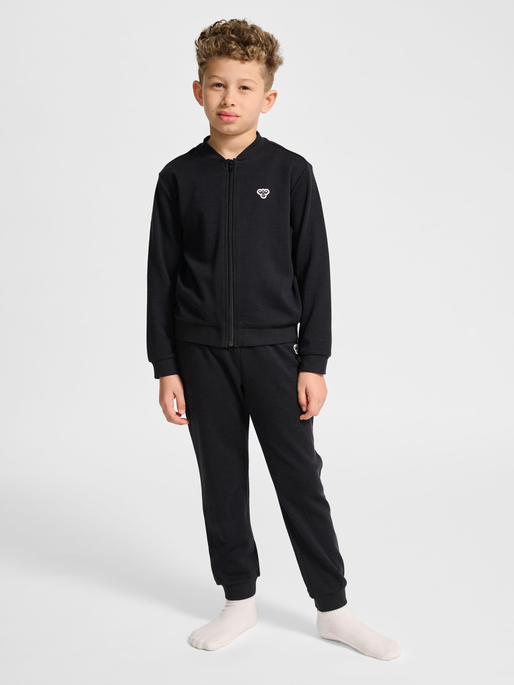 hmlJR WOOL ZIP JACKET BEE, BLACK, model