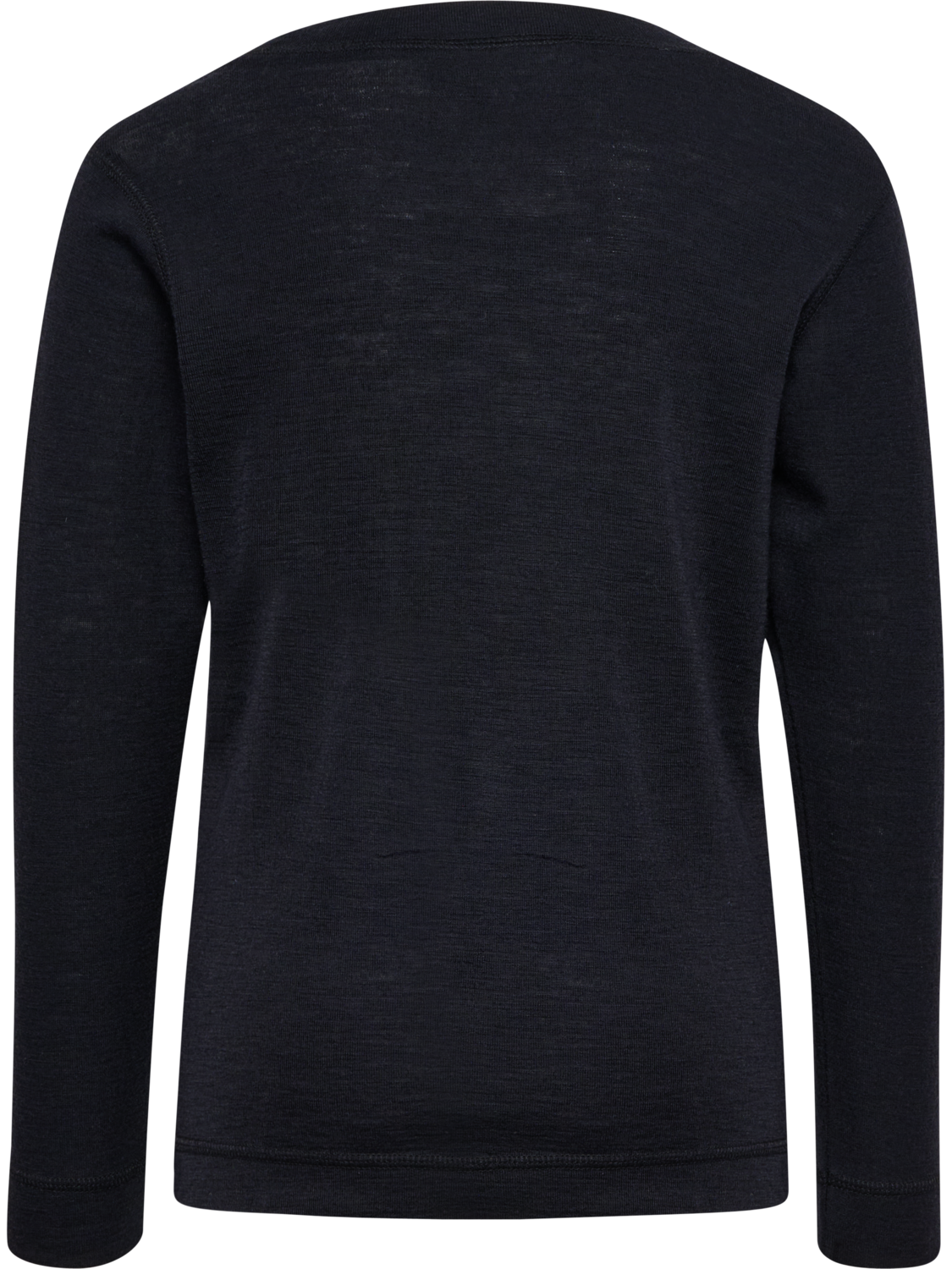 hmlJR WOOL RIB T-SHIRT L/S, BLACK, packshot