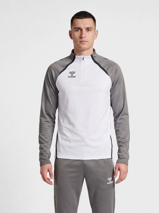 hmlLEAD 2.0 HALF ZIP, WHITE/STEEL GRAY, model
