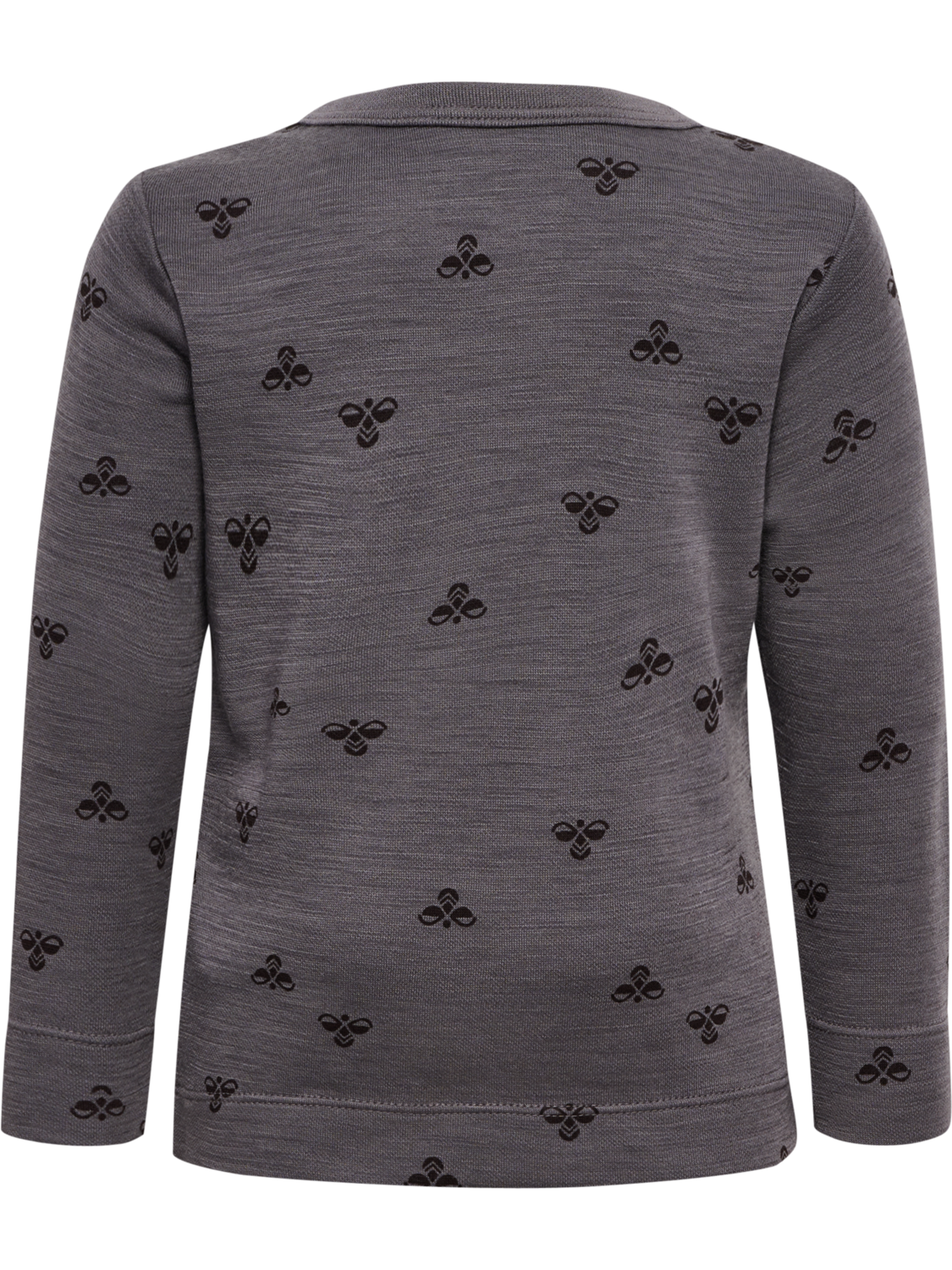 hmlMINI WOOL T-SHIRT L/S, CHARCOAL GRAY, packshot