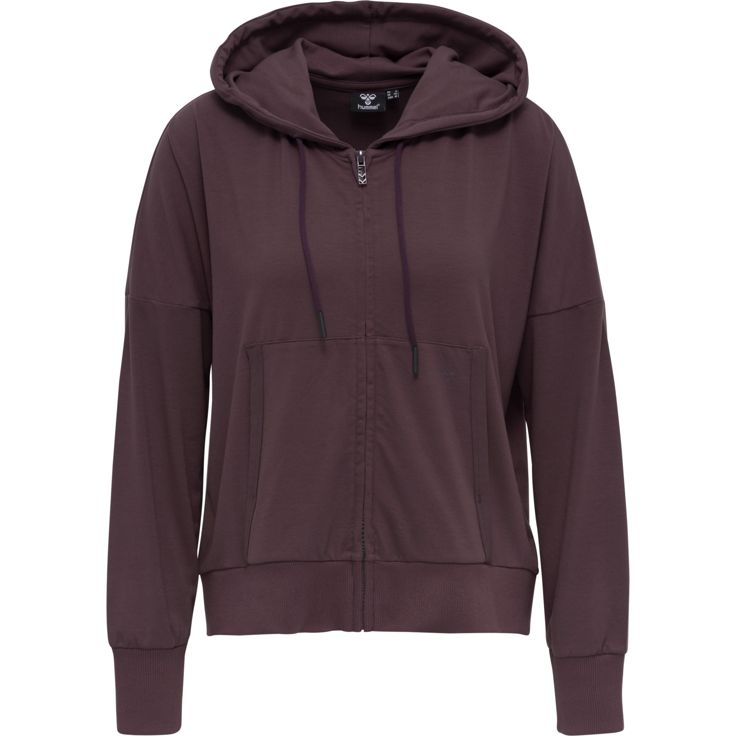 hmlLUISE LOOSE ZIP HOODIE, FUDGE, packshot