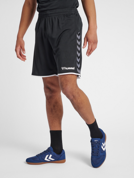 hmlAUTHENTIC POLY SHORTS, BLACK/WHITE, model