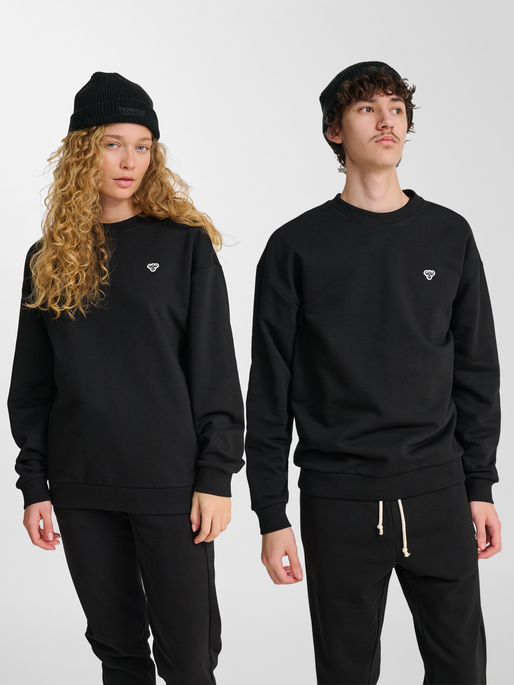 hmlLOOSE CREWNECK BEE, BLACK, model