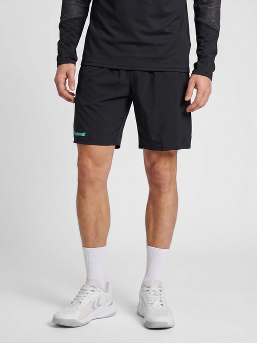 hmlBLAZE 2.0 TRAINING SHORTS, BLACK/POOL BLUE, model