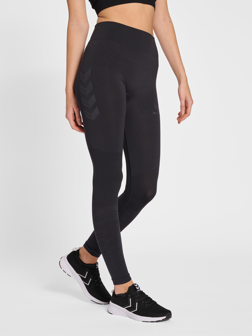 hmlONGRID HW SEAMLESS TIGHTS WO, JET BLACK/FORGED IRON, model