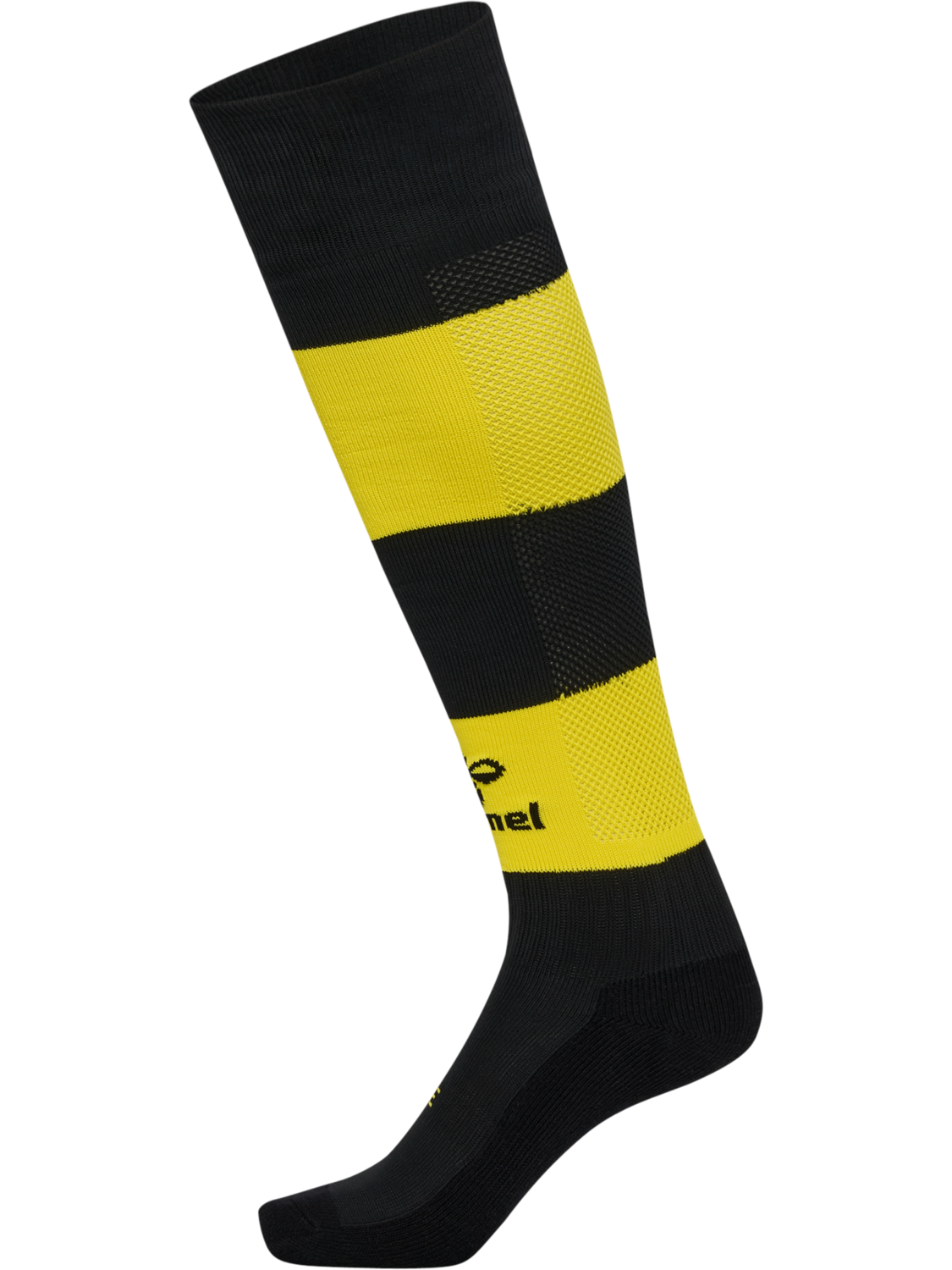 hmlESSENTIAL STRIPE FOOTBALL SOCKS, BLACK/BLAZING YELLOW, packshot