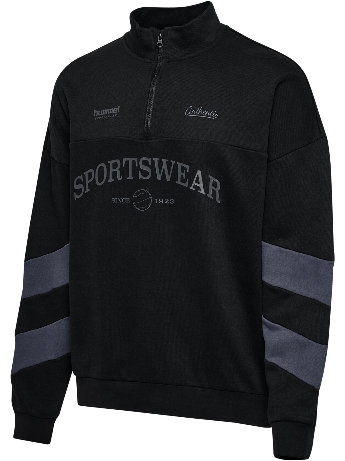 hmlOVERSIZED HALFZIP SW, BLACK/EBONY, packshot