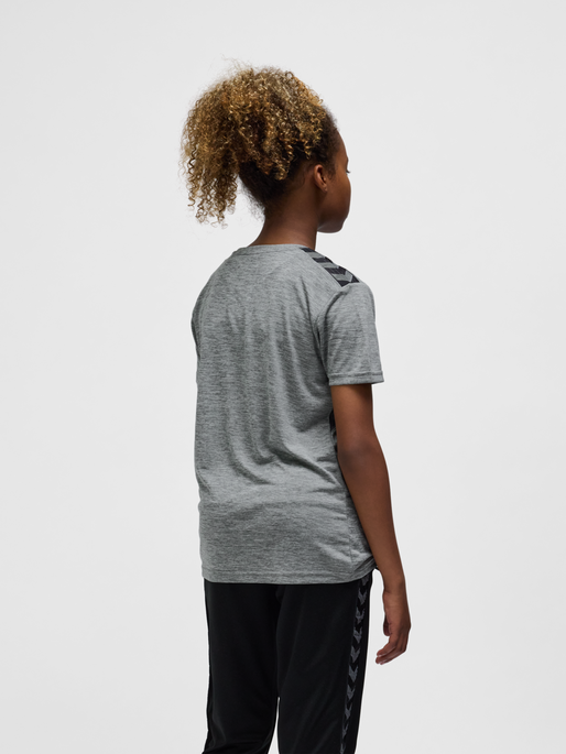 hmlAUTHENTIC PL JERSEY S/S KIDS, GREY MELANGE, model