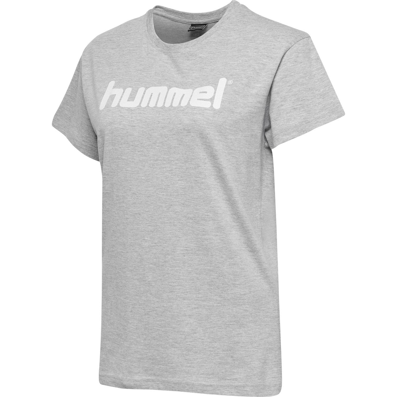 HMLGO COTTON LOGO T-SHIRT WOMAN S/S, GREY MELANGE, packshot