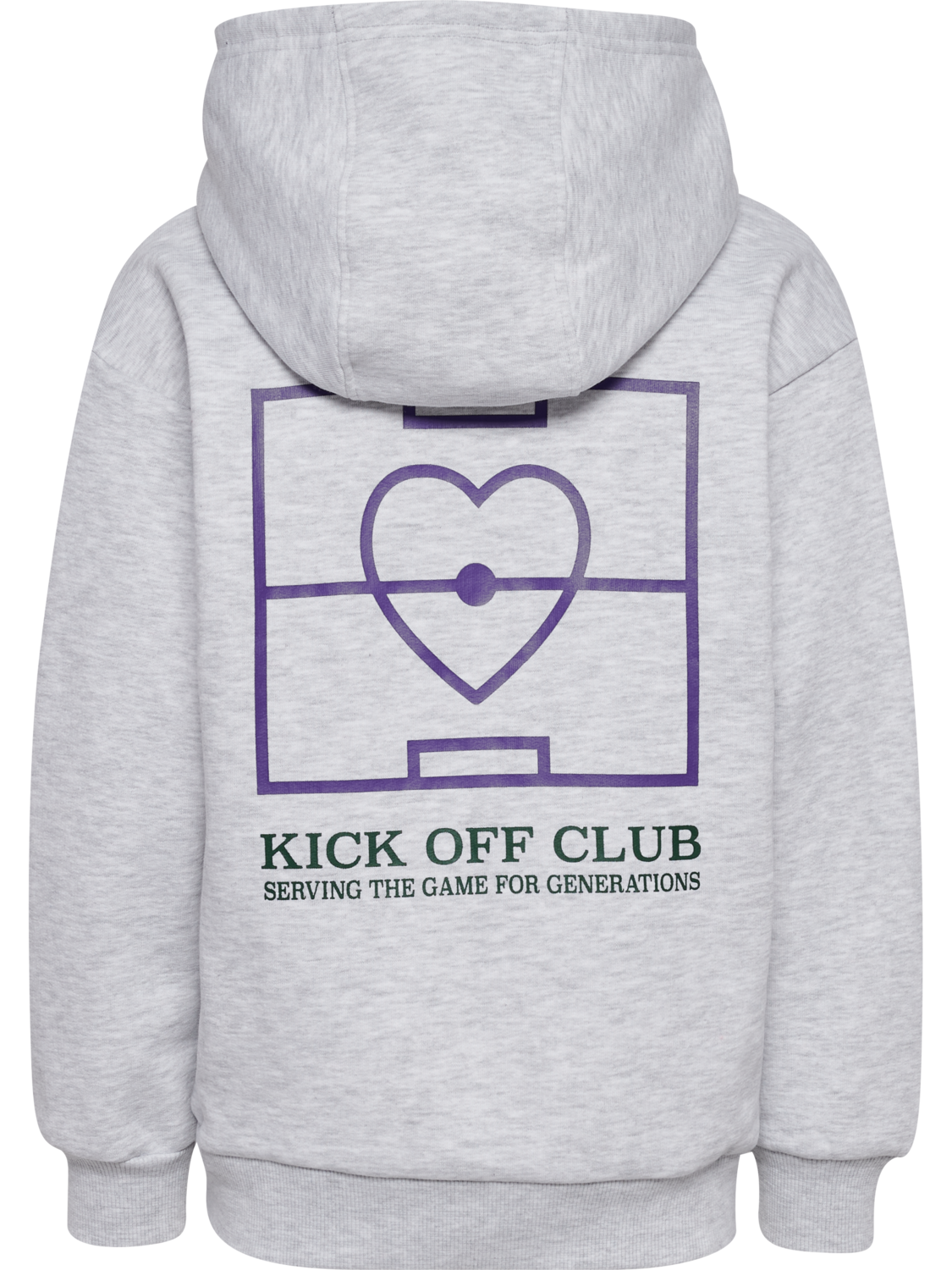 hmlJR LOOSE HOODIE HEARTFIELD, LIGHT GREY MELANGE, packshot