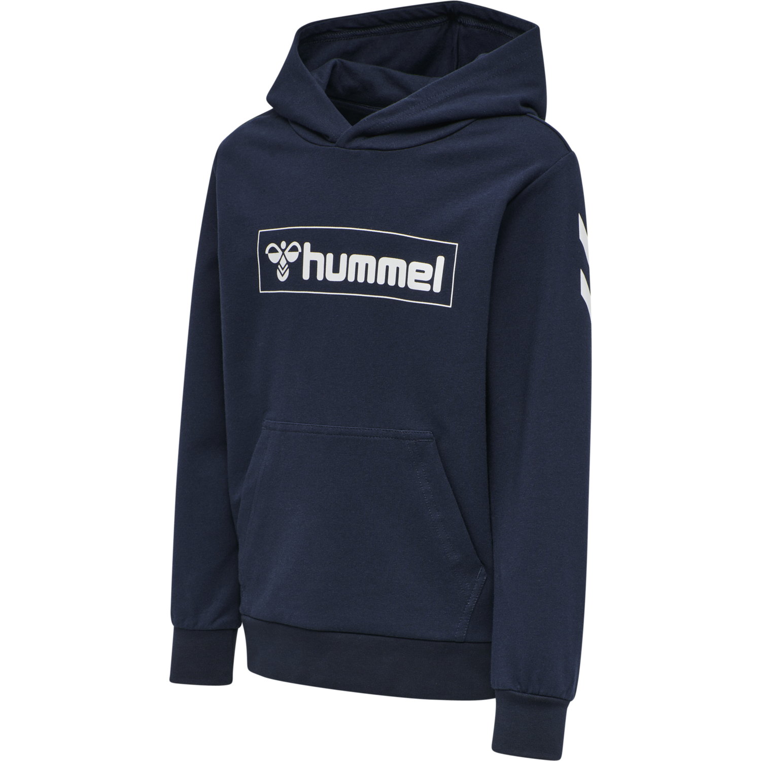 hmlBOX HOODIE, BLACK IRIS, packshot