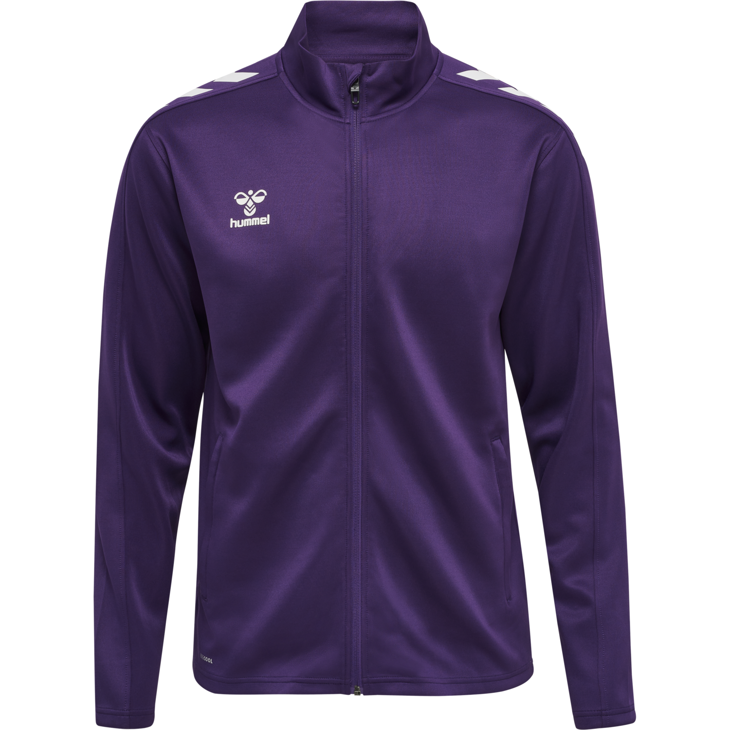 hmlCORE XK POLY ZIP SWEAT, ACAI/WHITE, packshot
