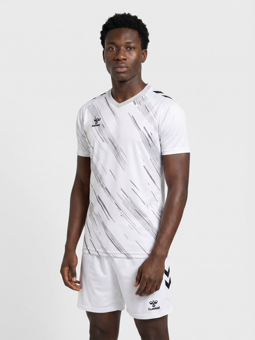 hmlMATCH TRIUMPH JERSEY S/S, WHITE/STEEL GRAY, model
