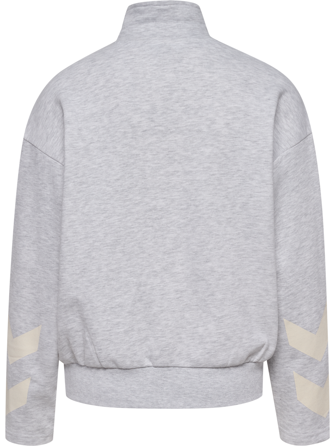 hmlI-D ZIP POLO SWEATSHIRT, LIGHT GREY MELANGE, packshot