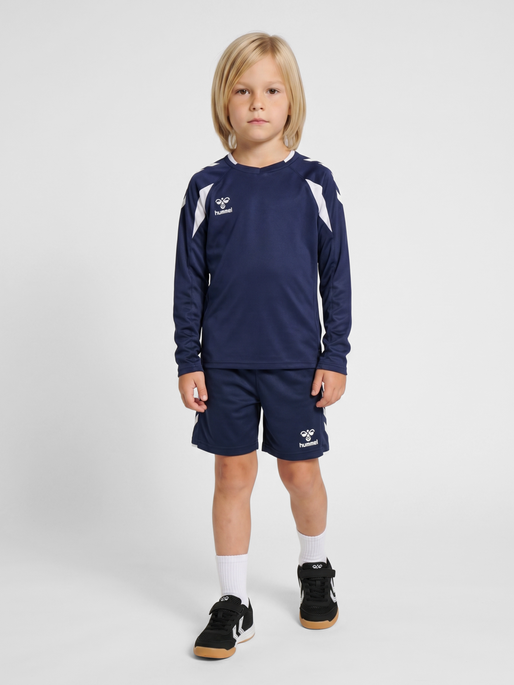 hmlCORE 2.0 TRAINING SHORTS KIDS, MARINE/WHITE, model