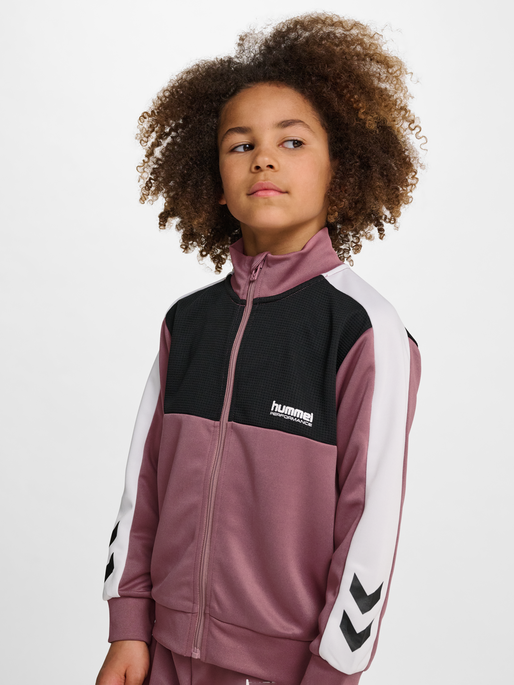 hmlJR COLORBLOCK TRACKSUIT, WISTFUL MAUVE, model
