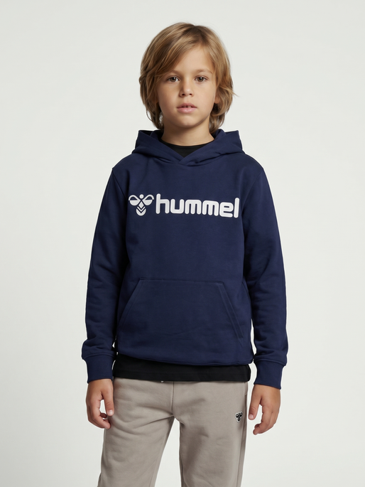 hmlGO 2.0 LOGO HOODIE KIDS, MARINE, model