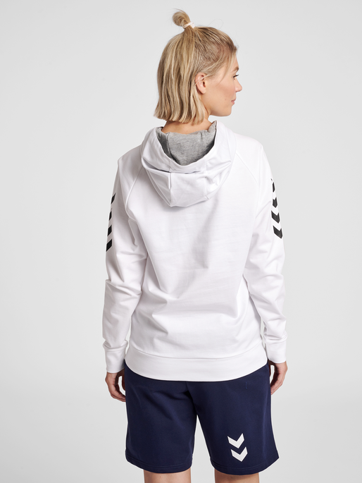 HMLGO COTTON HOODIE WOMAN, WHITE, model