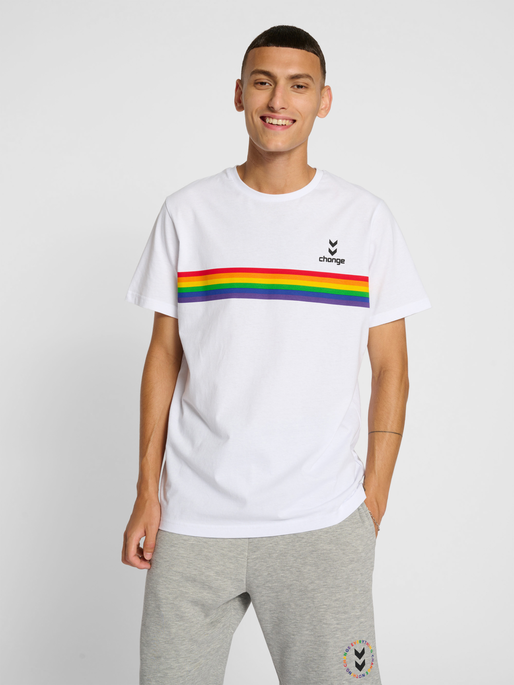 hmlCHANGE STRIPE T-SHIRTS, 9001, model