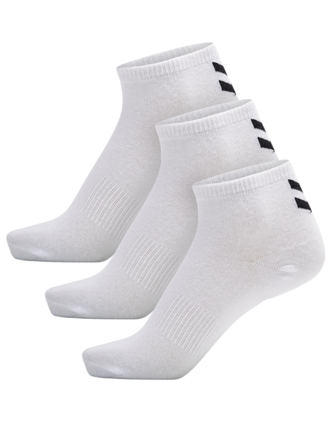 hmlCHEVRON 3-PACK  MID CUT SOCKS, WHITE, packshot