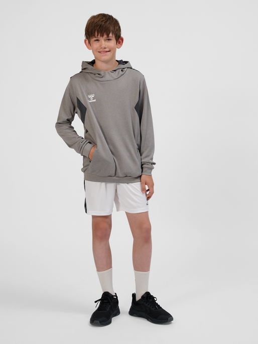 hmlAUTHENTIC PL HOODIE KIDS, GREY MELANGE, model