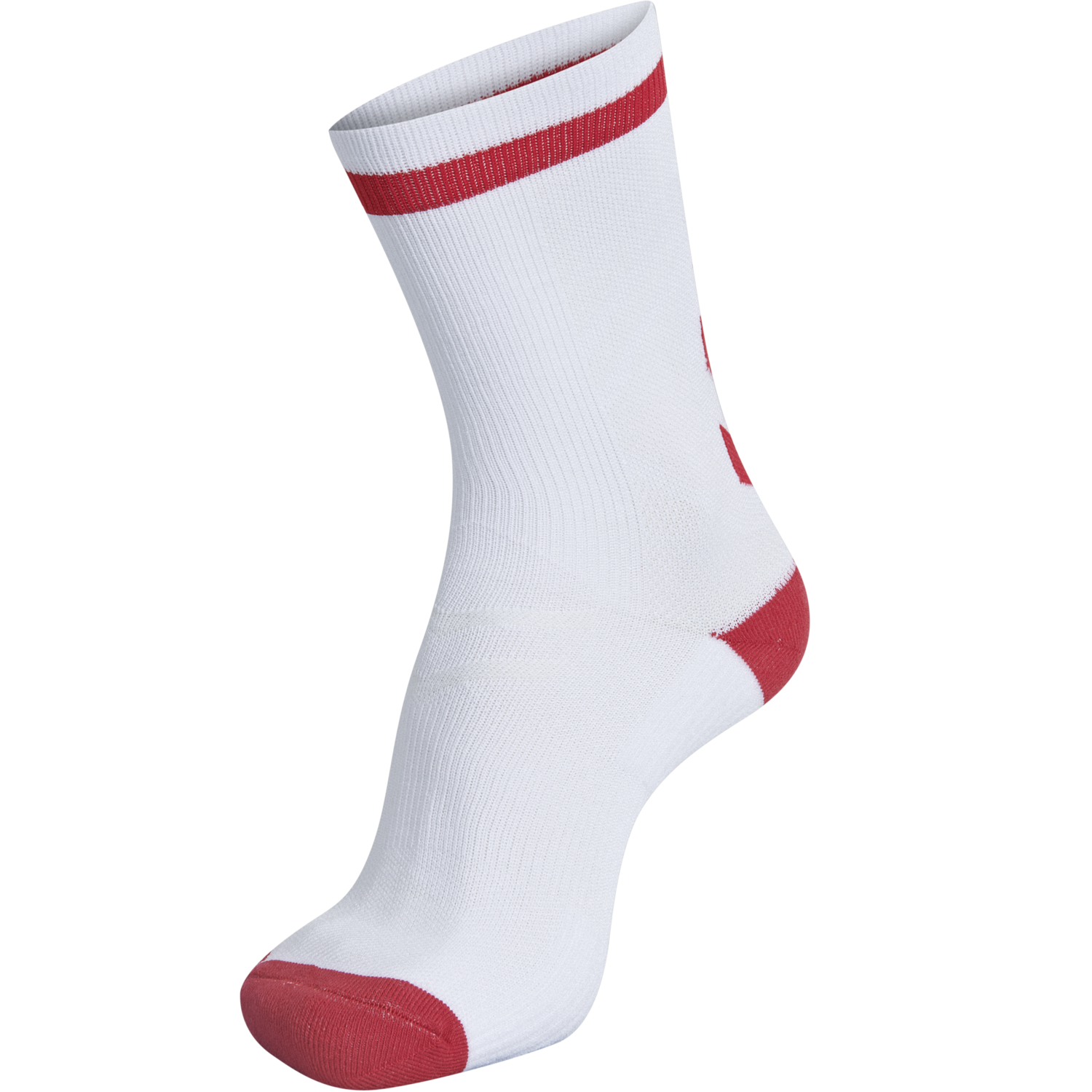 ELITE INDOOR SOCK LOW, WHITE/TRUE RED, packshot
