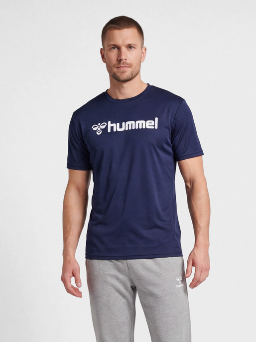 hmlLOGO JERSEY S/S, MARINE, model