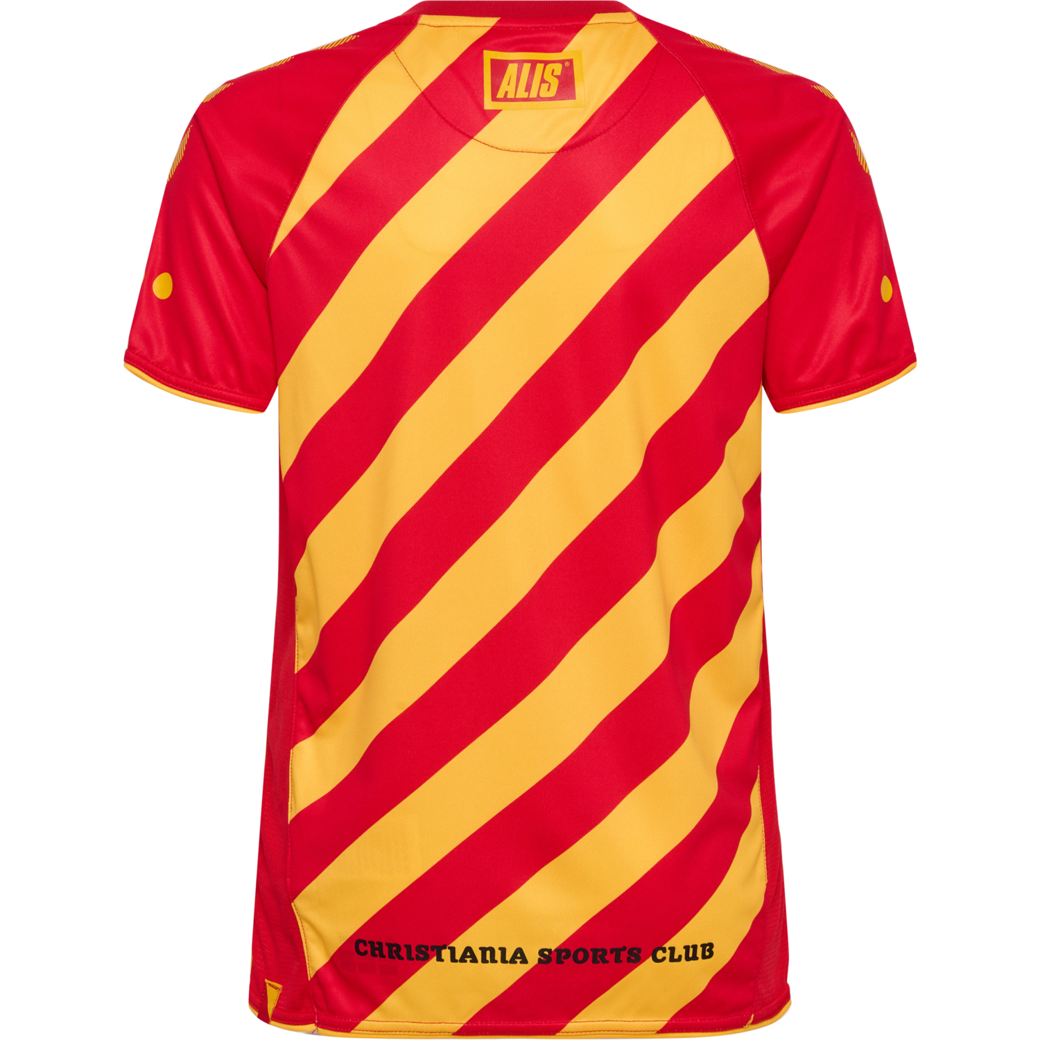 hmlCSC 19/20 KIDS HOME JERSEY S/S, TRUE RED/SPORTS YELLOW W/SPONS, packshot