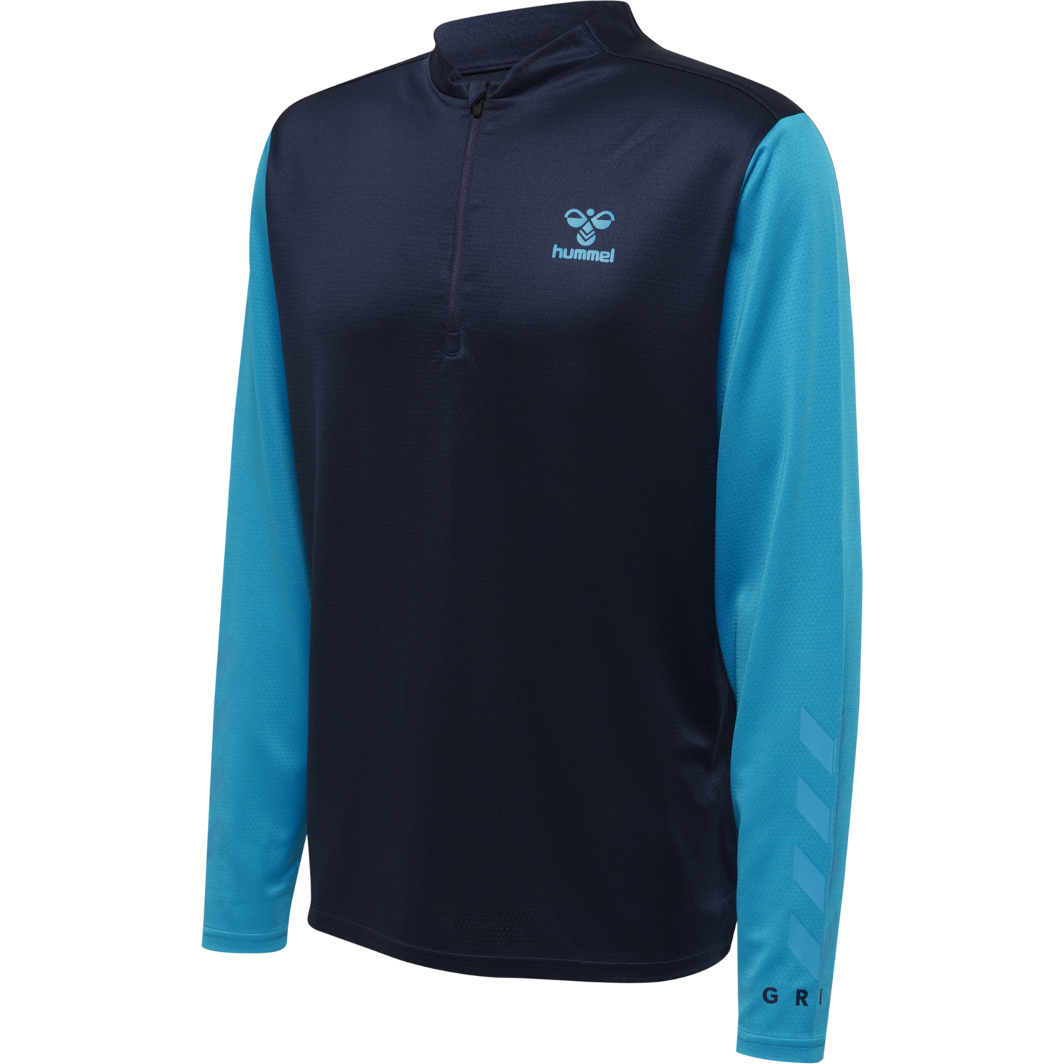 hmlONGRID 1/2 ZIP POLY SWEAT, MARINE/ATOMIC BLUE, packshot