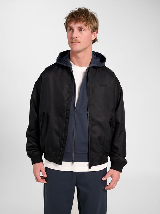hmlBASEBALL JACKET, BLACK, model