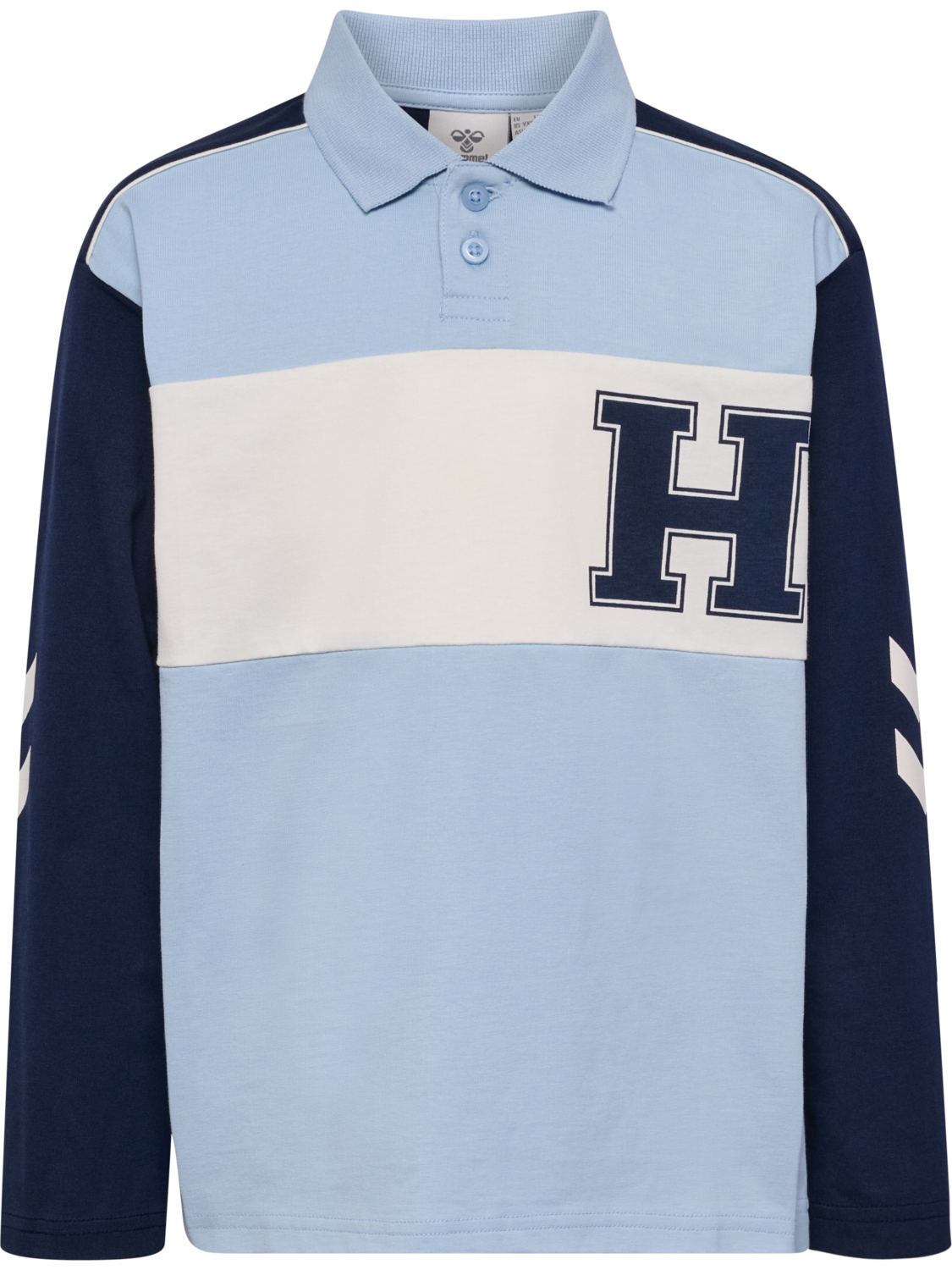 hmlROBIN JERSEY POLO L/S, CASHMERE BLUE, packshot