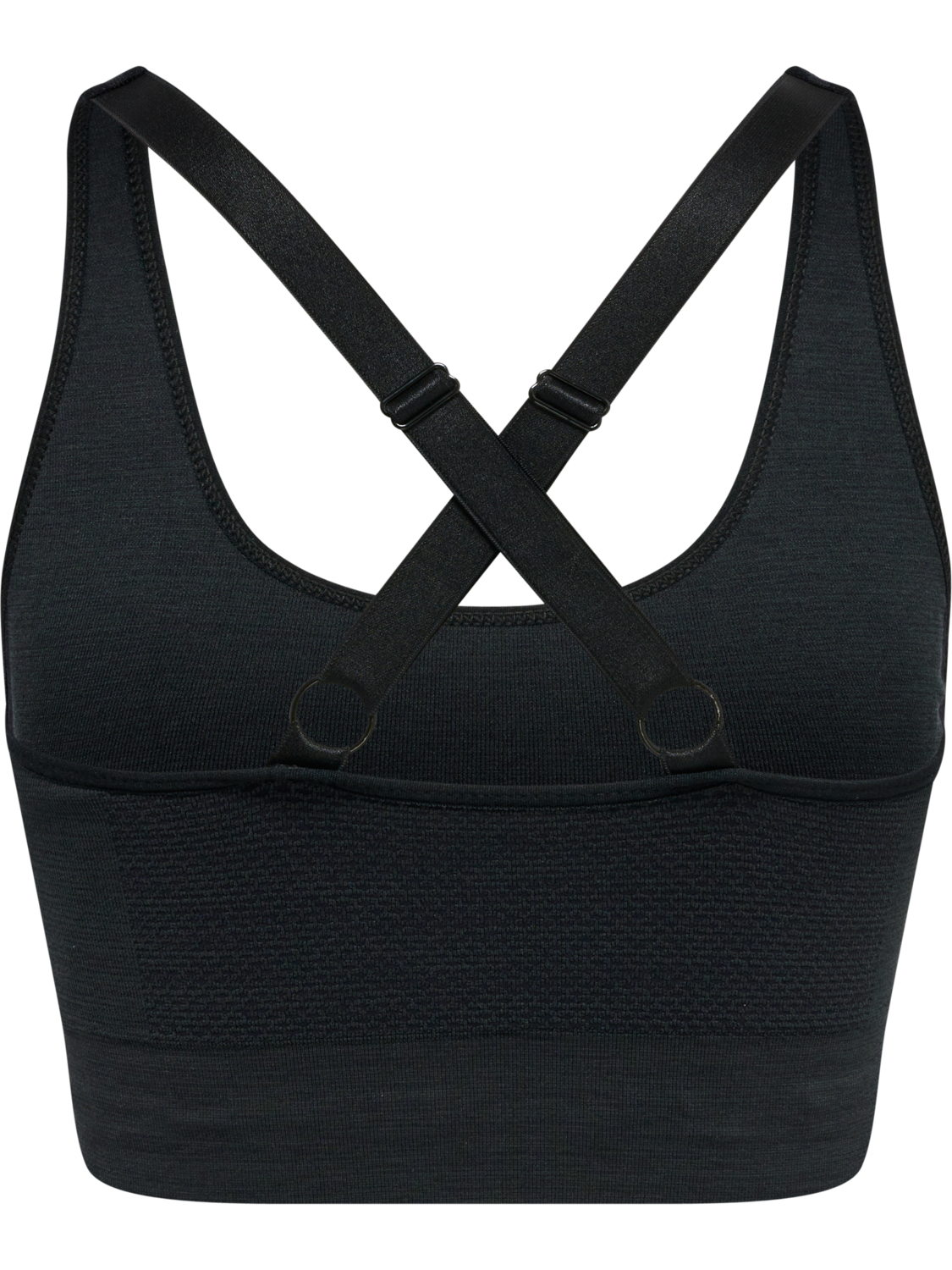 hmlCLEA SEAMLESS  SPORTS TOP, BLACK MELANGE, packshot