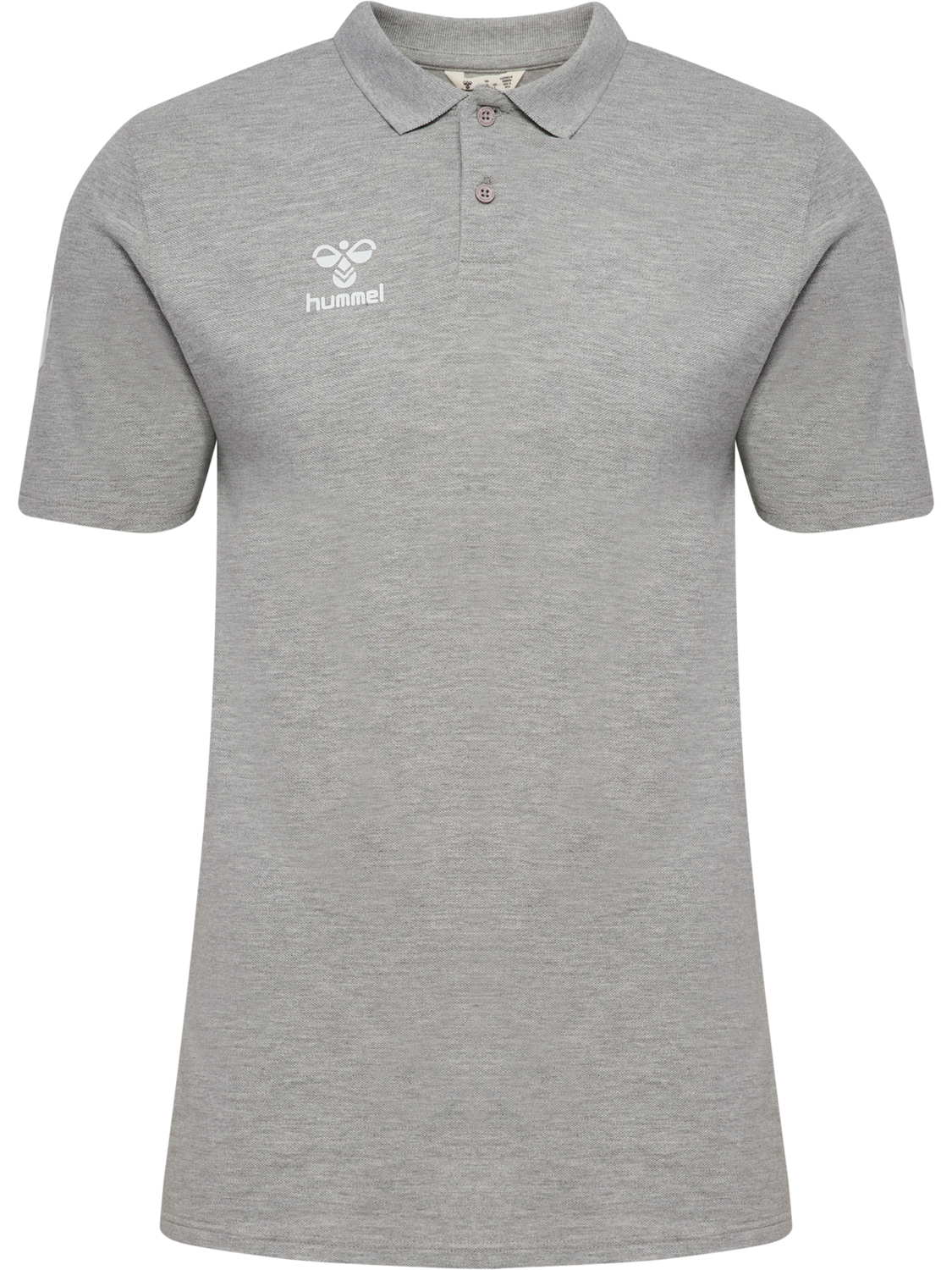hmlGO 2.0 CHEVRON  POLO, GREY MELANGE, packshot