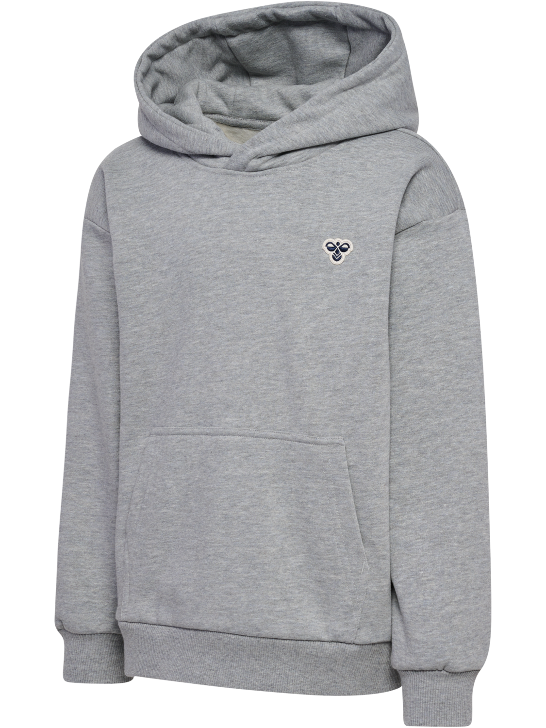 hmlJR LOOSE HOODIE BEE, GREY MELANGE
