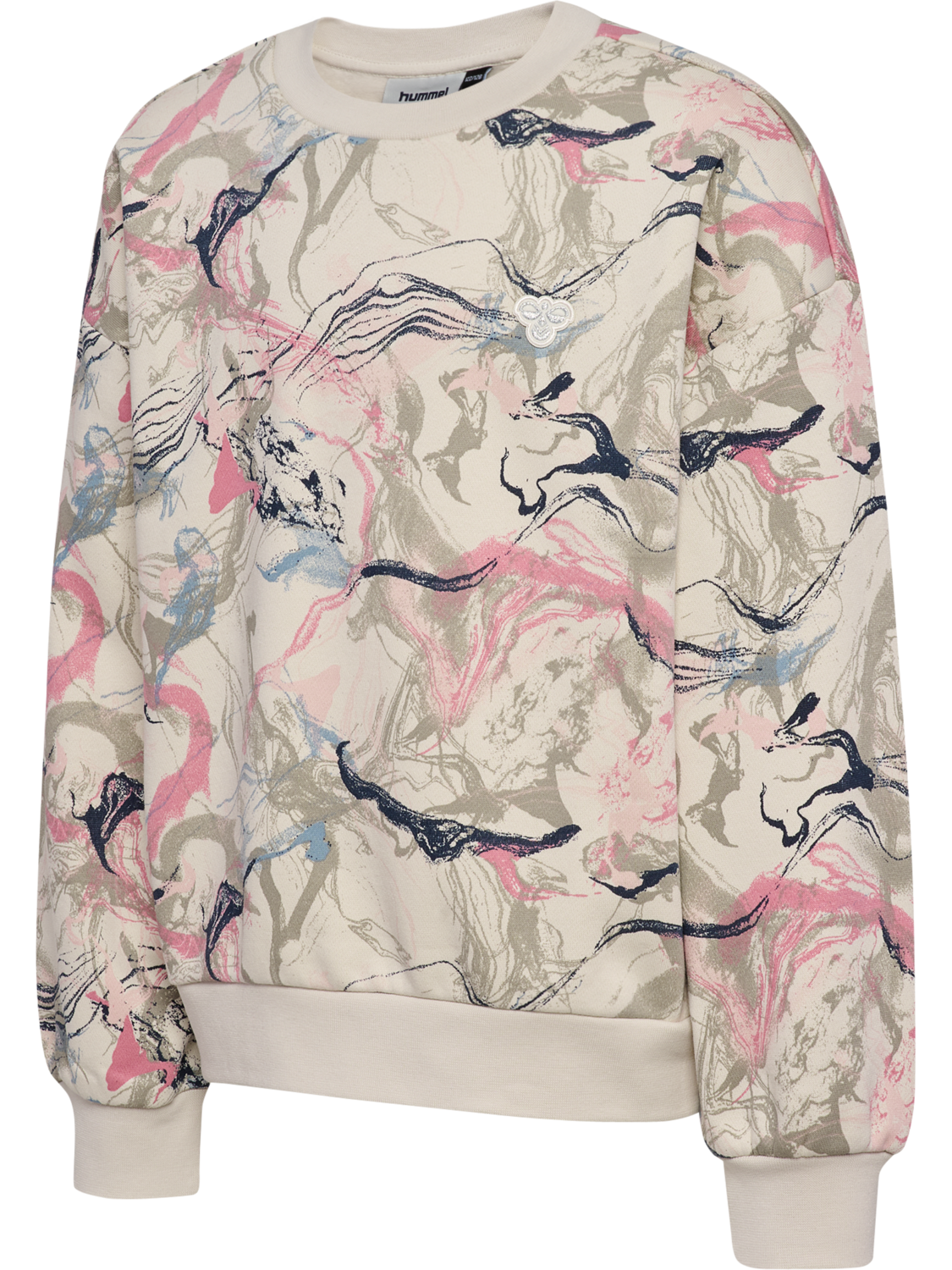 hmlJR LOOSE AOP SWEATSHIRT, SILVER BIRCH, packshot