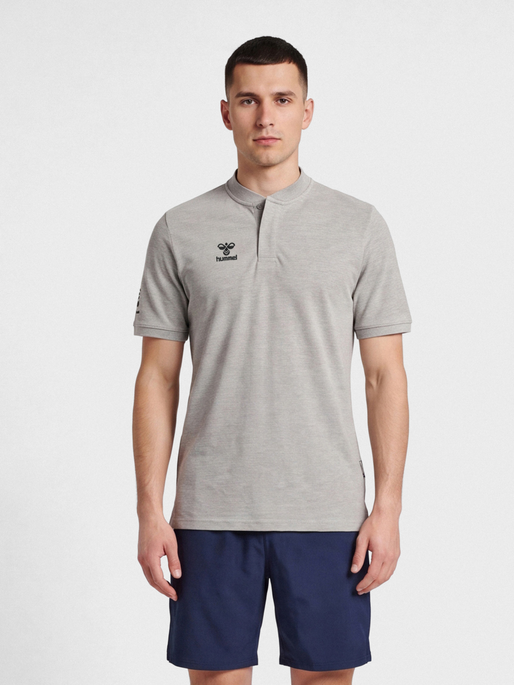 hmlMOVE GRID POLO, GREY MELANGE, model
