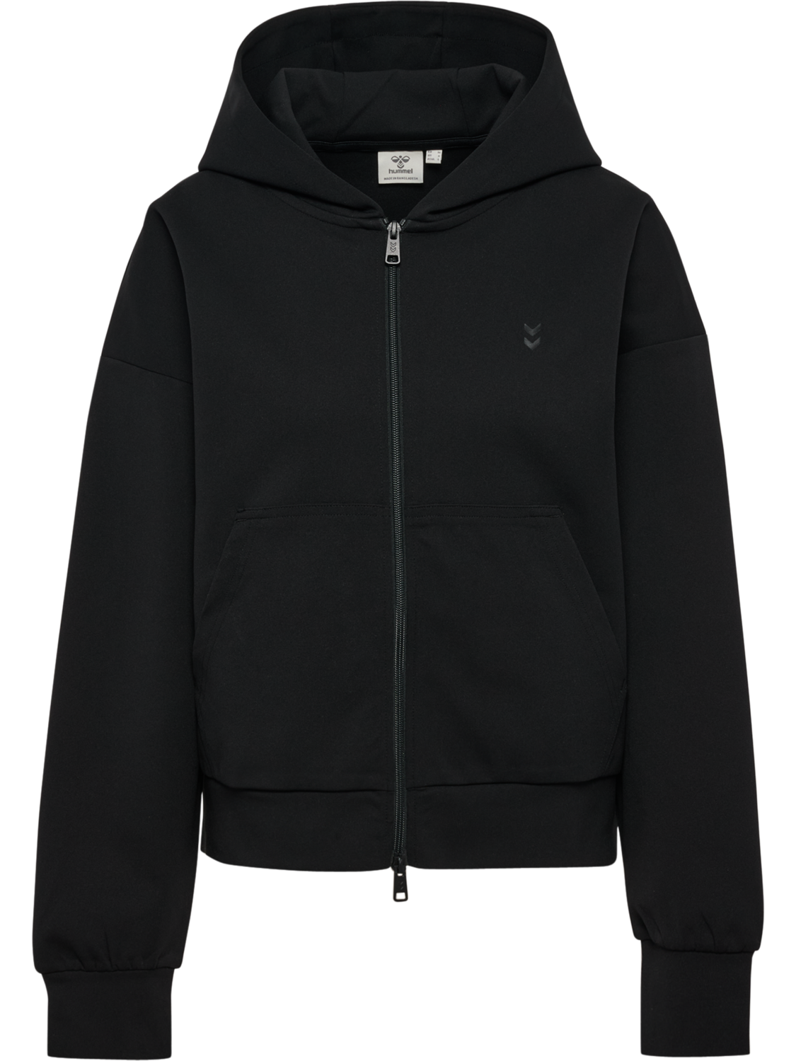 hmlDEFENDER W ZIP HOODIE, BLACK, packshot