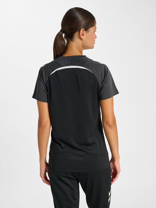 hmlLEAD 2.0 JERSEY S/S WOMAN, BLACK/ASPHALT, model