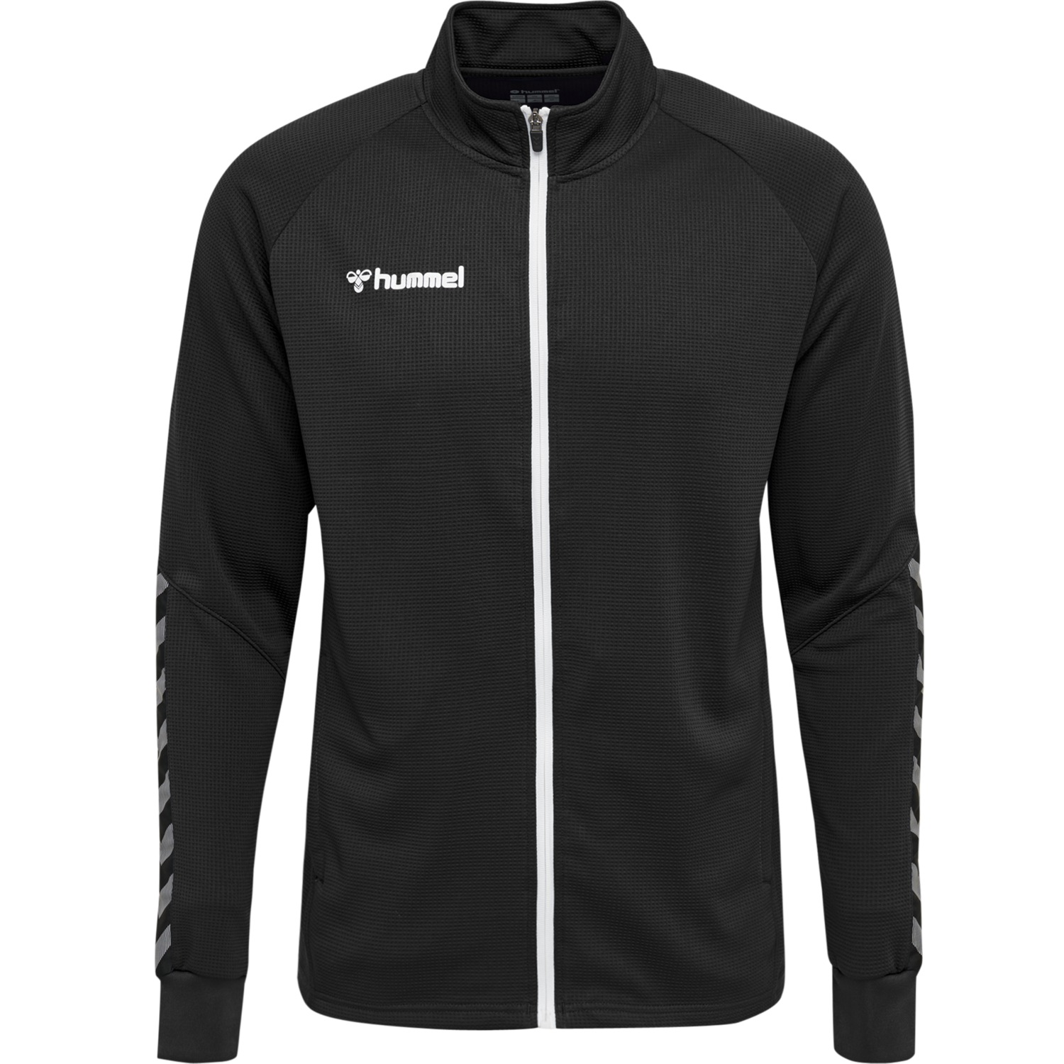 hmlAUTHENTIC POLY ZIP JACKET, BLACK/WHITE, packshot
